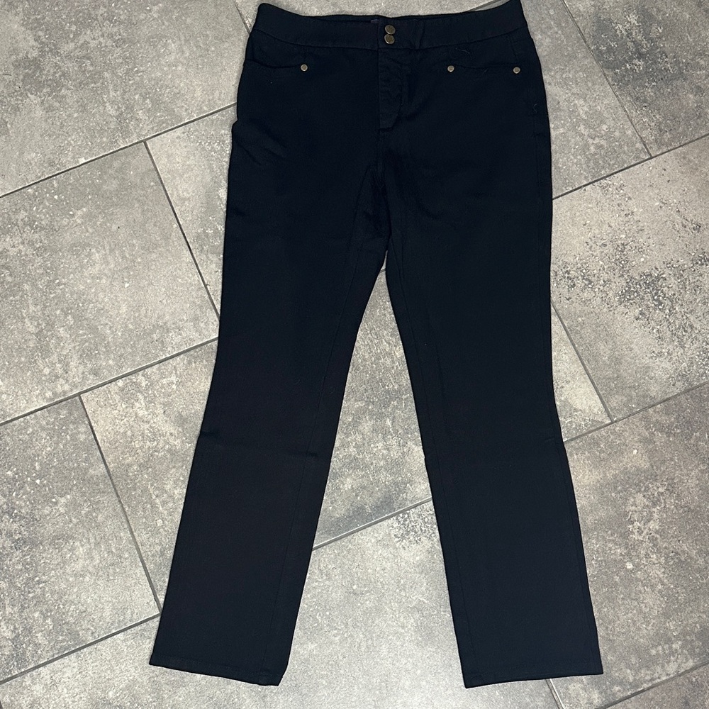 NYDJ Black Stretch Pants Lift Tuck Petite Women’s Size 6P